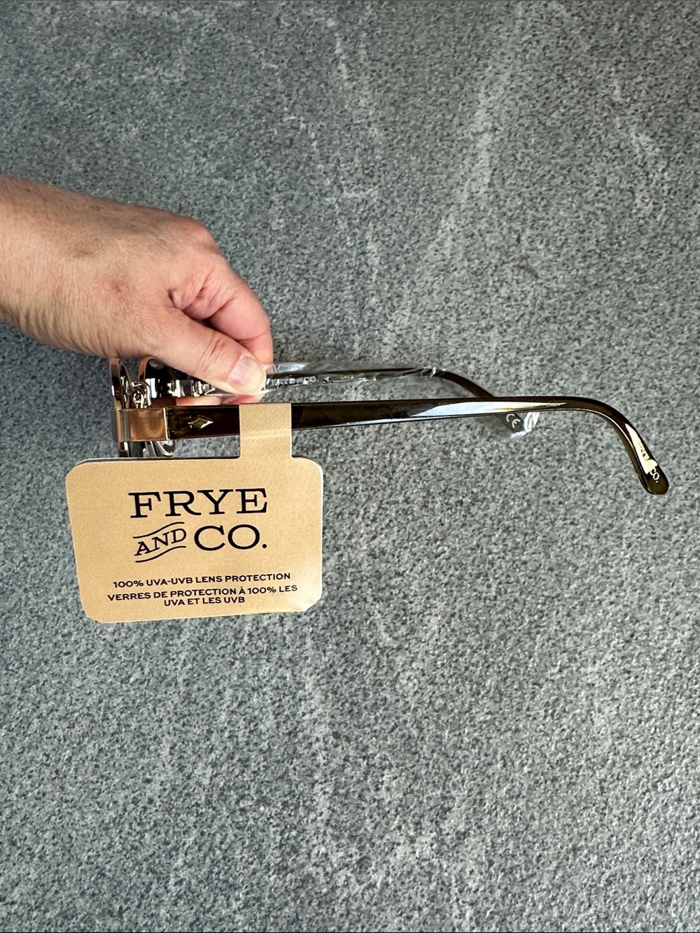 NWT FRYE Savannah Women’s Sunglasses in Olive Gold Slim Oval Metal Frame No Case - Picture 12 of 14